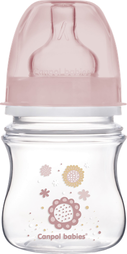 Бутылочка для кормления CANPOL BABIES EasyStart 120мл, антиколиковая с широким горлышком, с 0 месяцев, в ассортименте, Арт. 35/216_blu, 35/216_pin, картинка