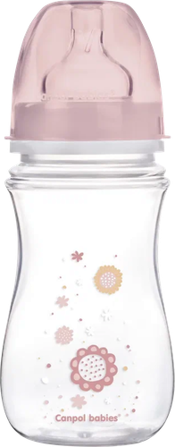 Бутылочка для кормления CANPOL BABIES EasyStart 240мл, антиколиковая с широким горлышком, с 0 месяцев, в ассортименте, Арт. 35/217_blu, 35/217_pin, вид