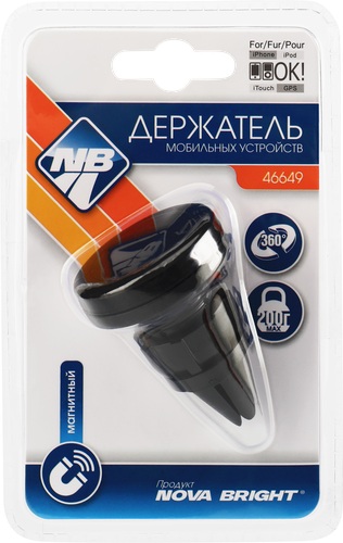 Держатель автомобильный для мобильных устройств NOVA BRIGHT магнитный, Арт. 46649, изображение