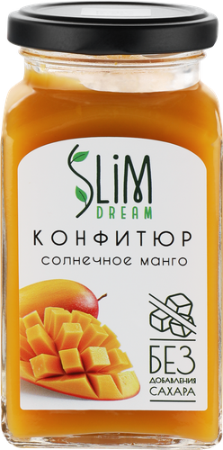 Конфитюр SLIMDREAM Солнечное манго, без сахара, 300г, крупный план