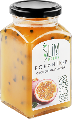 Конфитюр SLIMDREAM Свежая маракуйя, без сахара, 300г, изображение