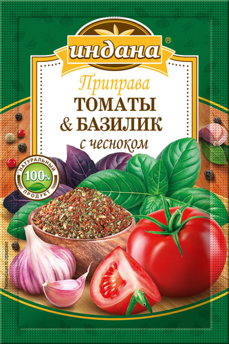 Приправа ИНДАНА Томаты и базилик c чесноком, 15г, фотография