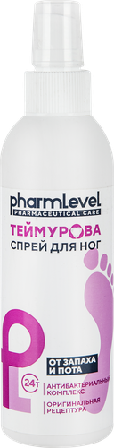 Спрей для ног PHARMLEVEL Теймурова, от запаха&nbsp; и пота, 200мл, изображение