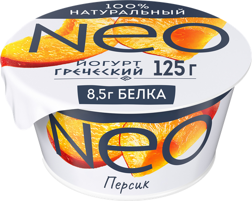 Йогурт NEO Греческий Персик 1,7%, без змж, 125г, фото
