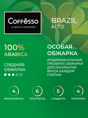 Кофе молотый COFFESSO Brazil Alto жареный, дрип-пакет, 50г, вид