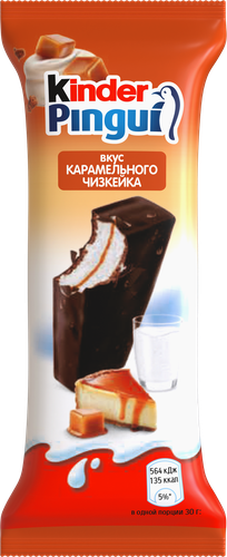 Пирожное бисквитное KINDER Пингви Карамельный чизкейк 26,8%, без змж, 30г, картинка