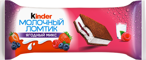 Пирожное бисквитное KINDER Молочный ломтик Ягодный микс, без змж, 28г, изображение