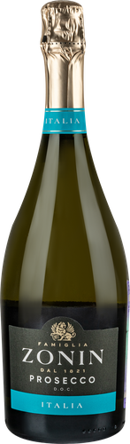 Вино игристое ZONIN Casa Vinicola Просекко белое брют, 0.75л, крупный план