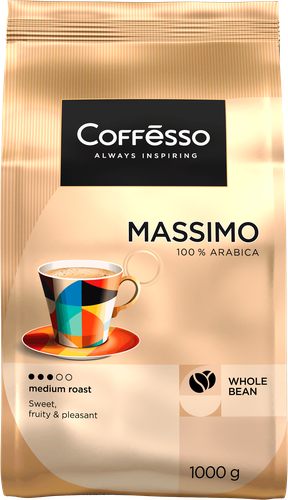 Кофе зерновой COFFESSO Massimo жареный, 1кг, картинка