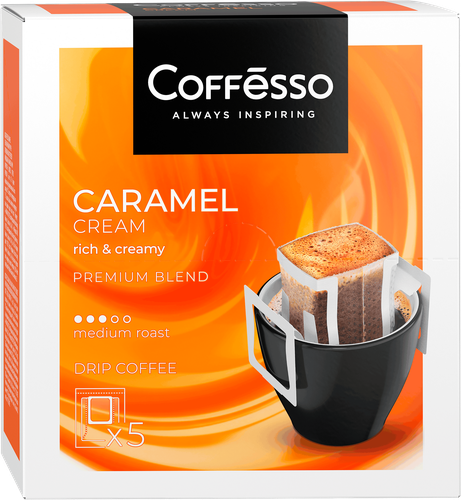 Кофе молотый COFFESSO жареный, дрип-пакет, 50г, вид