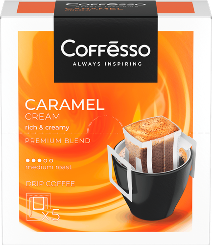 Кофе молотый COFFESSO жареный, дрип-пакет, 50г, вид