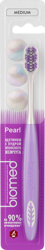 Зубная щетка BIOMED Pearl white Medium, средняя, фотография