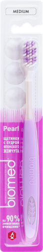 Зубная щетка BIOMED Pearl white Medium, средняя, картинка