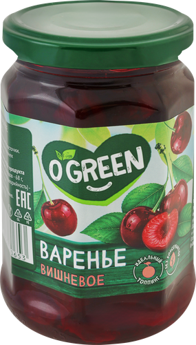 Варенье O`GREEN Вишня, 380г, фото