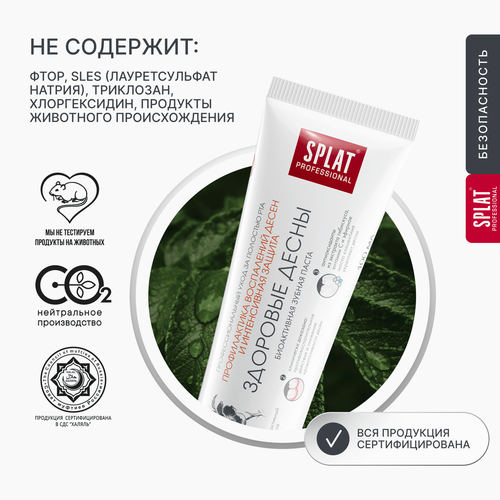 Зубная паста SPLAT Здоровые десны профессиональная, 100мл, крупный план