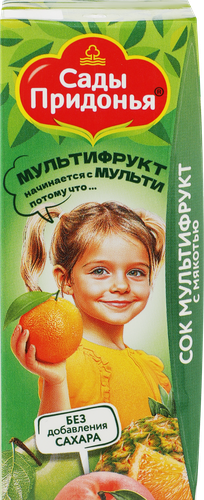 Сок САДЫ ПРИДОНЬЯ Мультифрукт, с 12 месяцев, 200мл, фото
