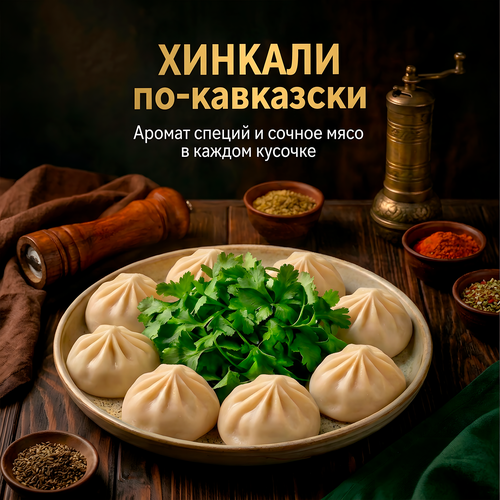 Хинкали ВЕЛИКОСОЧНЫЕ Кавказские, 800г, картинка