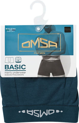 Трусы мужские OMSA боксеры р. 46–54, аntracite, blu, Арт. 1234-1, изображение