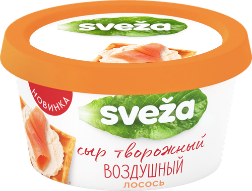 Сыр творожный SVEZA Воздушный, Лосось 60%, без змж, 120г, крупный план