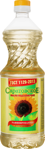 Масло подсолнечное САРАТОВСКОЕ рафинированное дезодорированное, 800мл, детальное фото