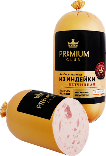 Колбаса вареная PREMIUM CLUB Ветчинная из индейки, 400г, картинка