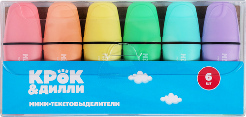 Набор мини-текстовыделителей КРОК&ДИЛЛИ 6 цветов, Арт. KW503-6, фотография