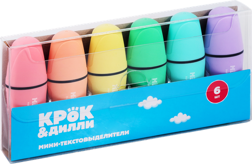 Набор мини-текстовыделителей КРОК&ДИЛЛИ 6 цветов, Арт. KW503-6, детальное фото