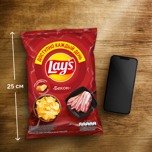 Чипсы картофельные LAY'S Бекон, 70г, вид