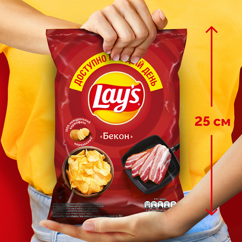 Чипсы картофельные LAY'S Бекон, 70г, фото