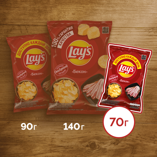 Чипсы картофельные LAY'S Бекон, 70г, изображение