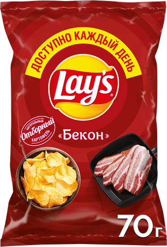 Чипсы картофельные LAY'S Бекон, 70г, фото