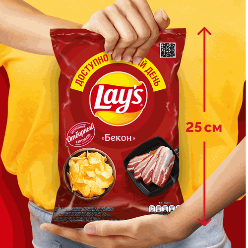 Чипсы картофельные LAY'S Бекон, 70г, вид