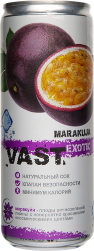 Напиток VAST EXOTIC Маракуйя газированный, 0.33л, детальное фото