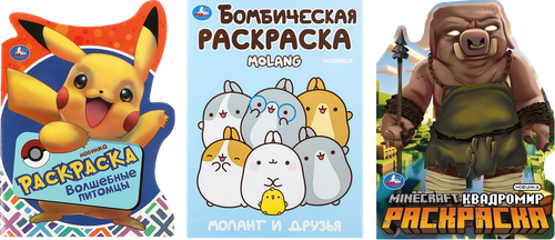 Раскраска УМКА с вырубкой, в ассортименте, крупный план