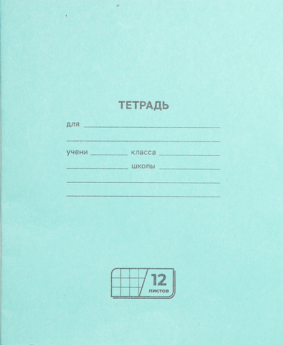 Тетрадь BG 12 листов, в клетку, крупный план