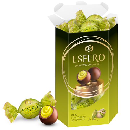 Конфеты ESFERO из молочного шоколада со вкусом фисташки, 186г, изображение