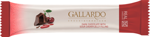 Шоколад горький GALLARDO с начинкой со вкусом вишни, 25г, изображение