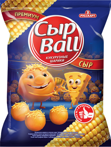 Снеки кукурузные СЫРBALL со вкусом сыра, премиум, 140г, фотография