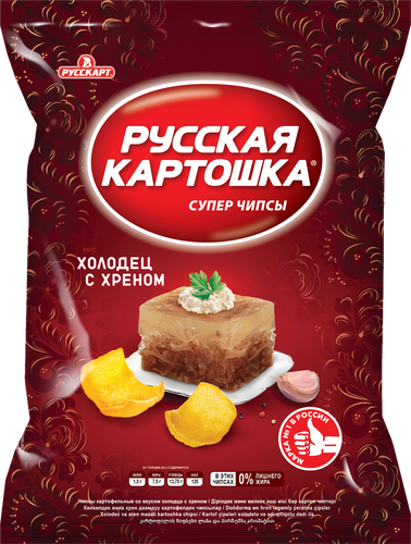 Чипсы картофельные РУССКАЯ КАРТОШКА со вкусом холодца с хреном, 105г, фотография