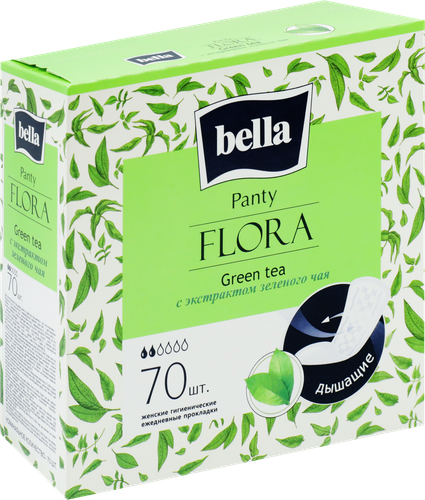 Прокладки BELLA Panty flora Green tea ежедневные, 70шт, детальное фото