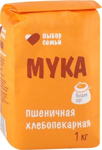 Мука пшеничная ВЫБОР СЕМЬИ хлебопекарная высший сорт, 1кг, детальное фото