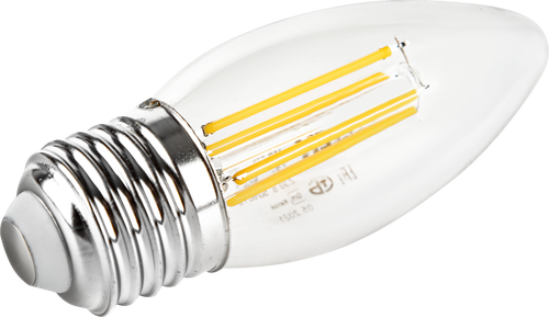 Лампа IEK LED свеча 7Вт, 230В, 3000К, цоколь Е27 360, Арт. LLF-C35-7-230-30-E27-CL, крупный план