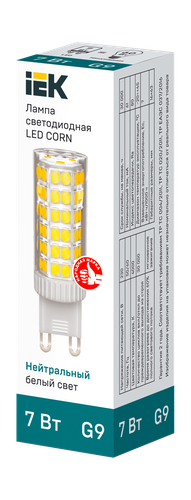 Лампа IEK LED Капсула 7Вт, 230В, 4000К, цоколь G4, Арт. LLE-CORN-7-230-40-G9, фотография