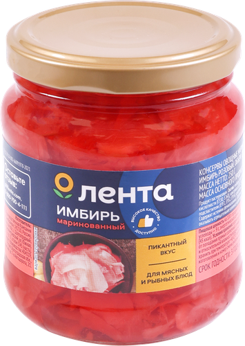 Имбирь маринованный ЛЕНТА розовый, 250мл, фотография