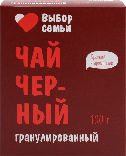 Чай черный ВЫБОР СЕМЬИ байховый гранулированный, 100г, вид