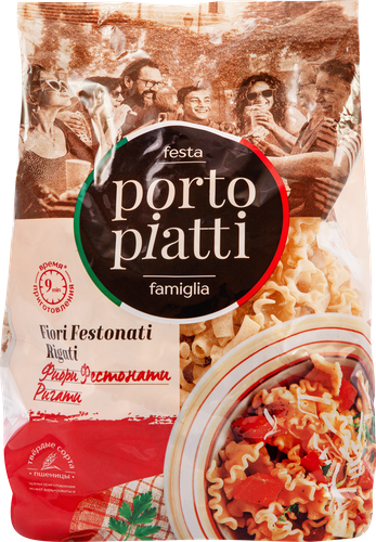 Макароны PORTO PIATTI Фиори Фестонати Ригати, 400г, вид