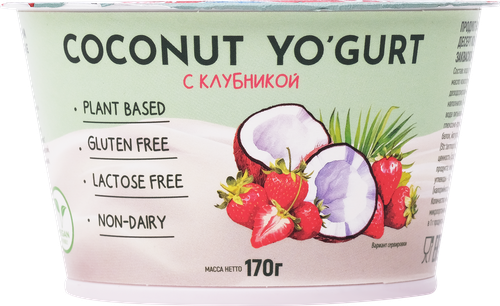 Десерт кокосовый G-BALANCE Клубника с йогуртовой закваской, 170г, изображение