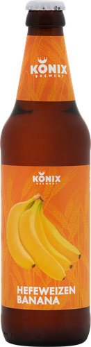 Напиток пивной KONIX BREWERY Hefeweizen Banana нефильтрованный пастеризованный 4,5%, 0.45л, детальное фото