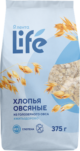 Хлопья овсяные безглютеновые ЛЕНТА LIFE, 375г, фотография
