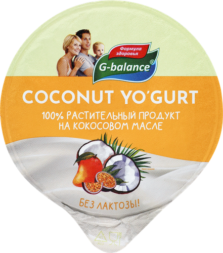Десерт кокосовый G-BALANCE Манго, маракуя с йогуртовой закваской, 170г, детальное фото